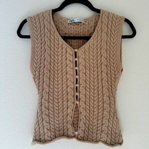 Zara cable knit tank